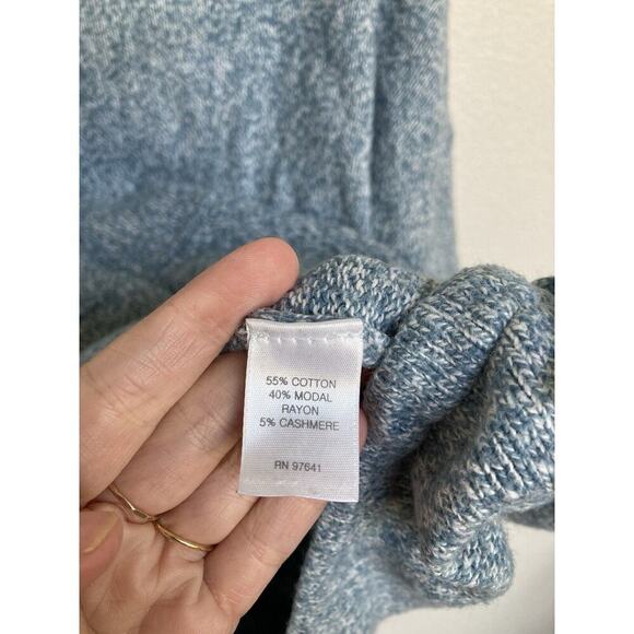 J Jill Pure Jill Womens Kimono Sweater Size L Oversize Boxy Fit 3/4 Sleeves blue - Picture 5 of 6